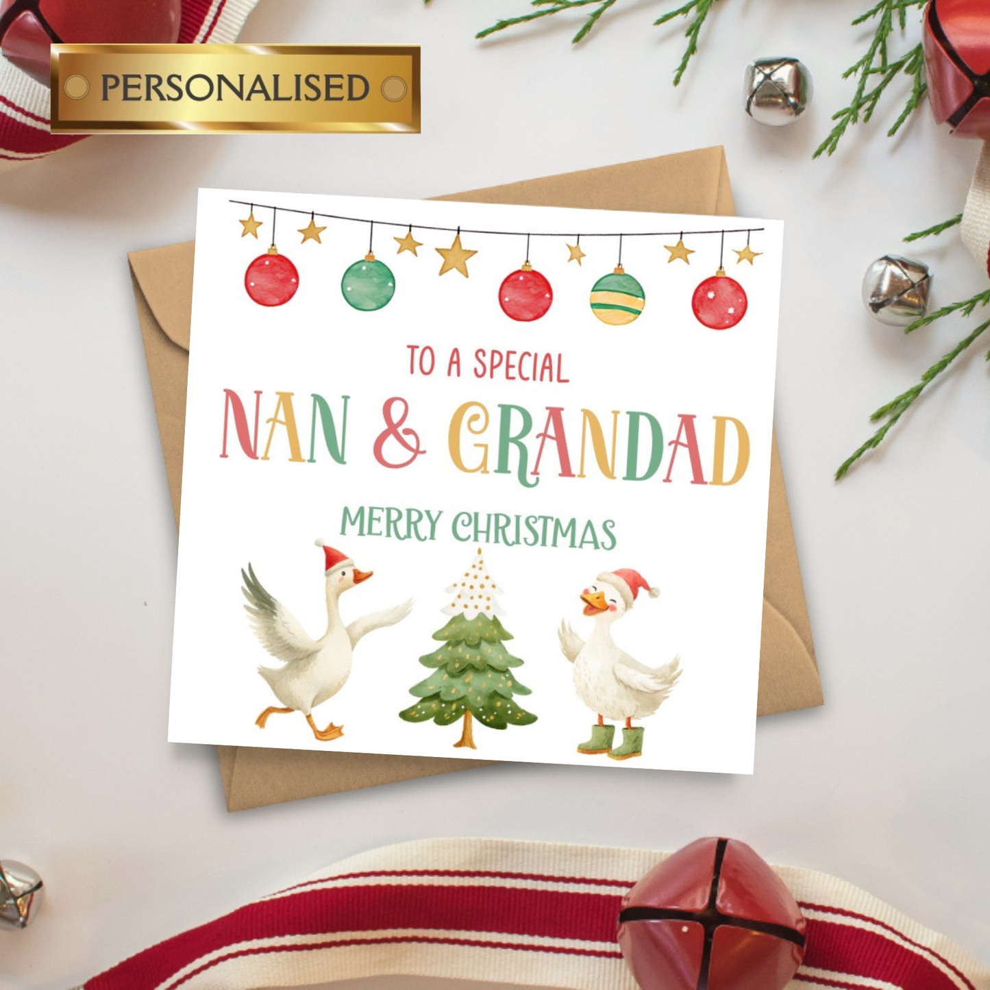 Personalised Grandparents Christmas Card | Personalised Card for Nan & Grandad | Personalised Card for Grandma and Grandpa | Custom Card