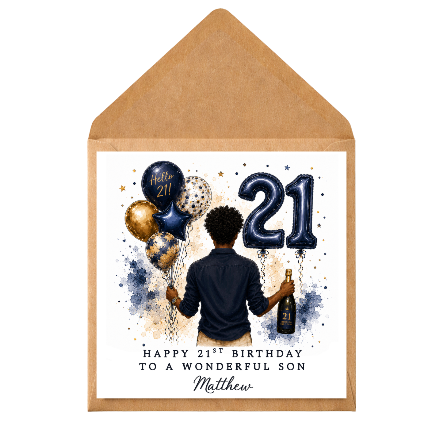 Personalised 21st Birthday Card for him | Happy 21st Birthday Son Card | Custom Name Birthday Card | 21st Birthday Keepsake | 21st Birthday