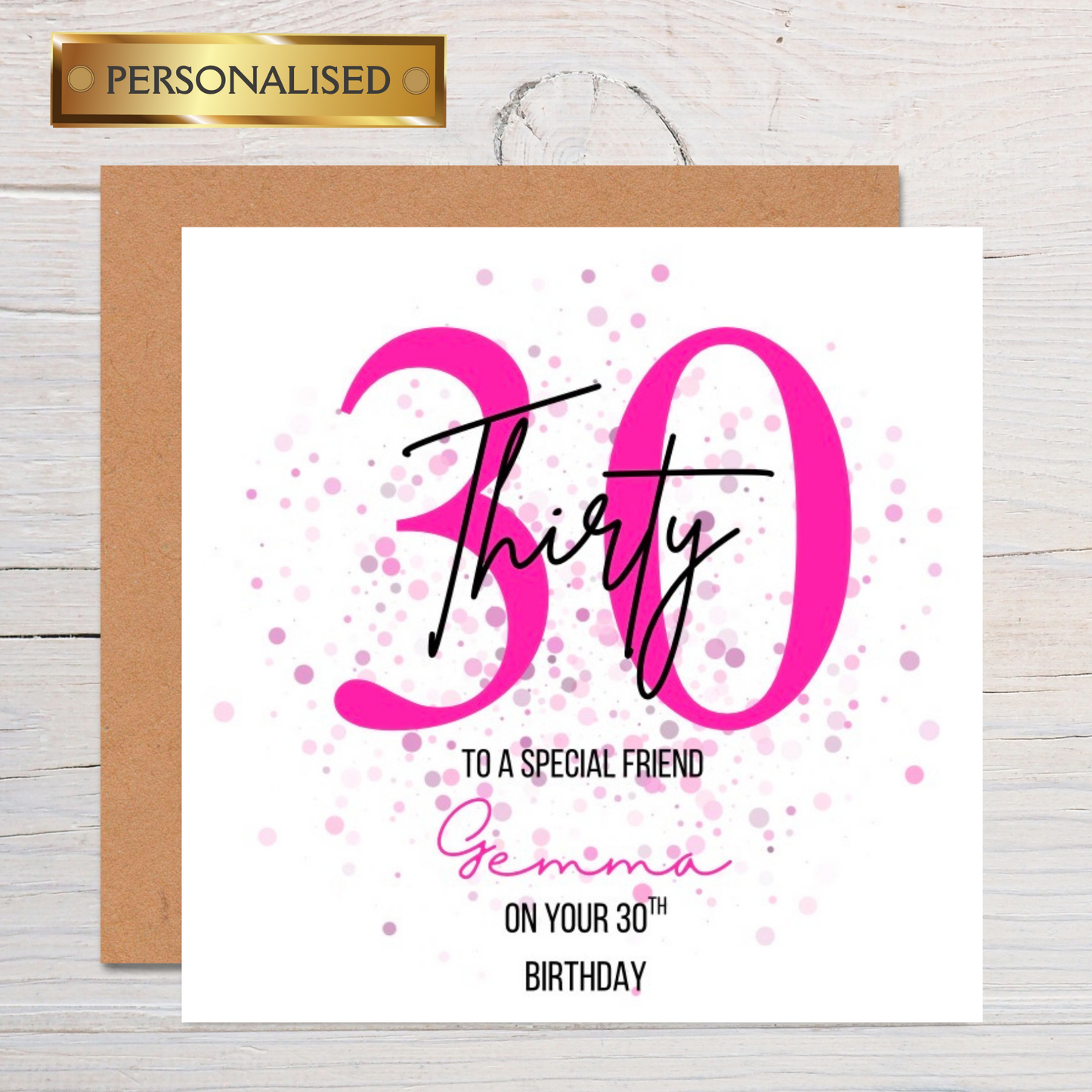Personalised Birthday Card For Her: Custom Age, Name and Relation, Greeting Card for her