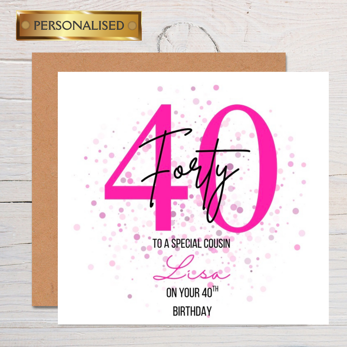 Personalised Birthday Card For Her: Custom Age, Name and Relation, Greeting Card for her