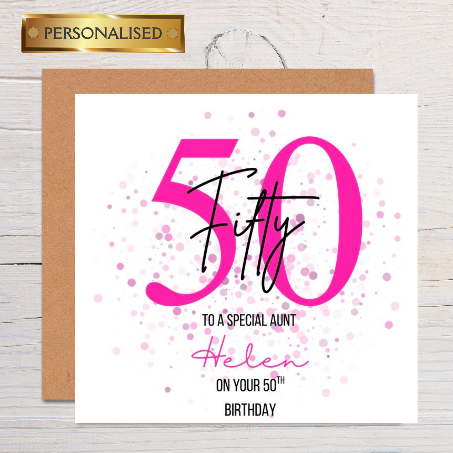 Personalised Birthday Card For Her: Custom Age, Name and Relation, Greeting Card for her