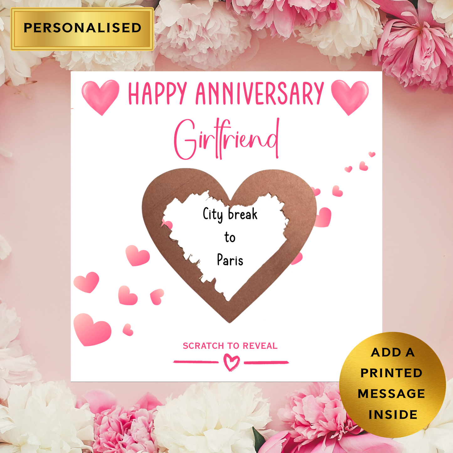 Personalised Scratch to Reveal Card | Anniversary Card for Wife, Husband or Partner | Romantic Surprise Scratch Card | Custom Reveal Gift