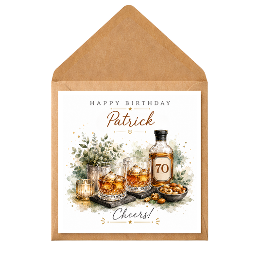 Personalised Milestone Birthday Card for Him | Whisky Birthday Card | Custom Birthday Card | Any Age | Dad Grandad Husband Brother Friend