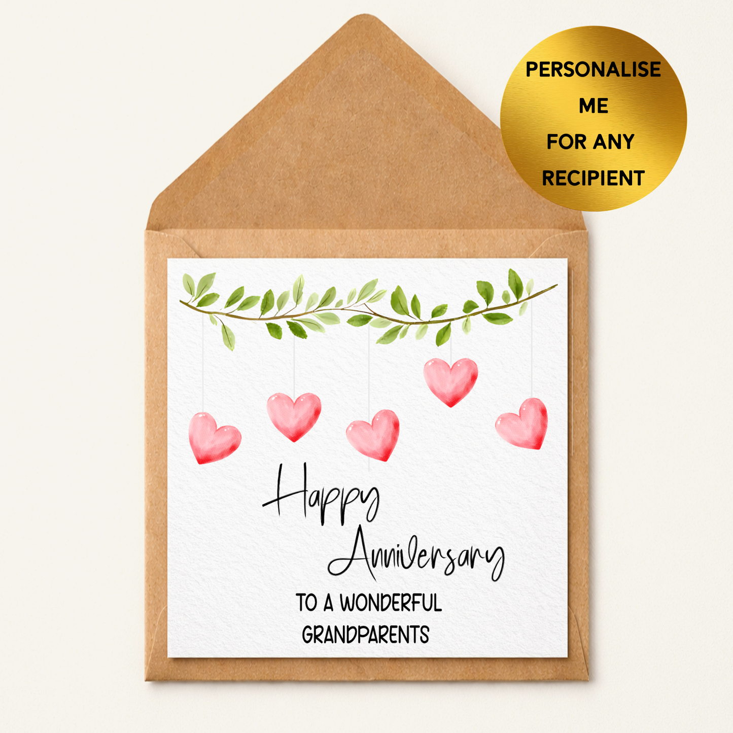 Personalised Anniversary Card, Any Recipient Anniversary Card, Mum & Dad, Husband, Grandparents, Custom Anniversary Card, Romantic Card