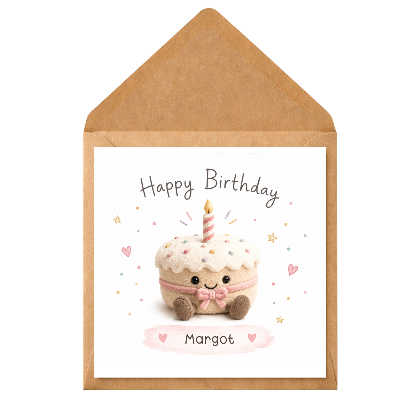 Personalised Cute Birthday Cake Card | Custom Birthday Card | Cake Greeting Card | Birthday Card for Daughter, Granddaughter, Niece, Friend