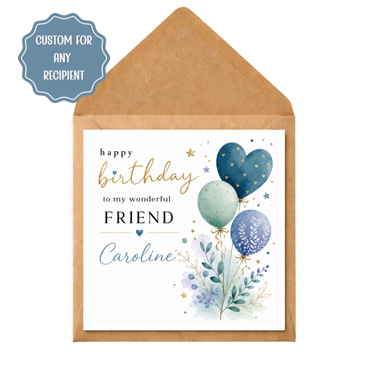 Personalised Birthday Card | Birthday Card Any Recipient | Custom Card for Mum Dad Friend Sister Brother Wife Husband Nan Grandad Niece