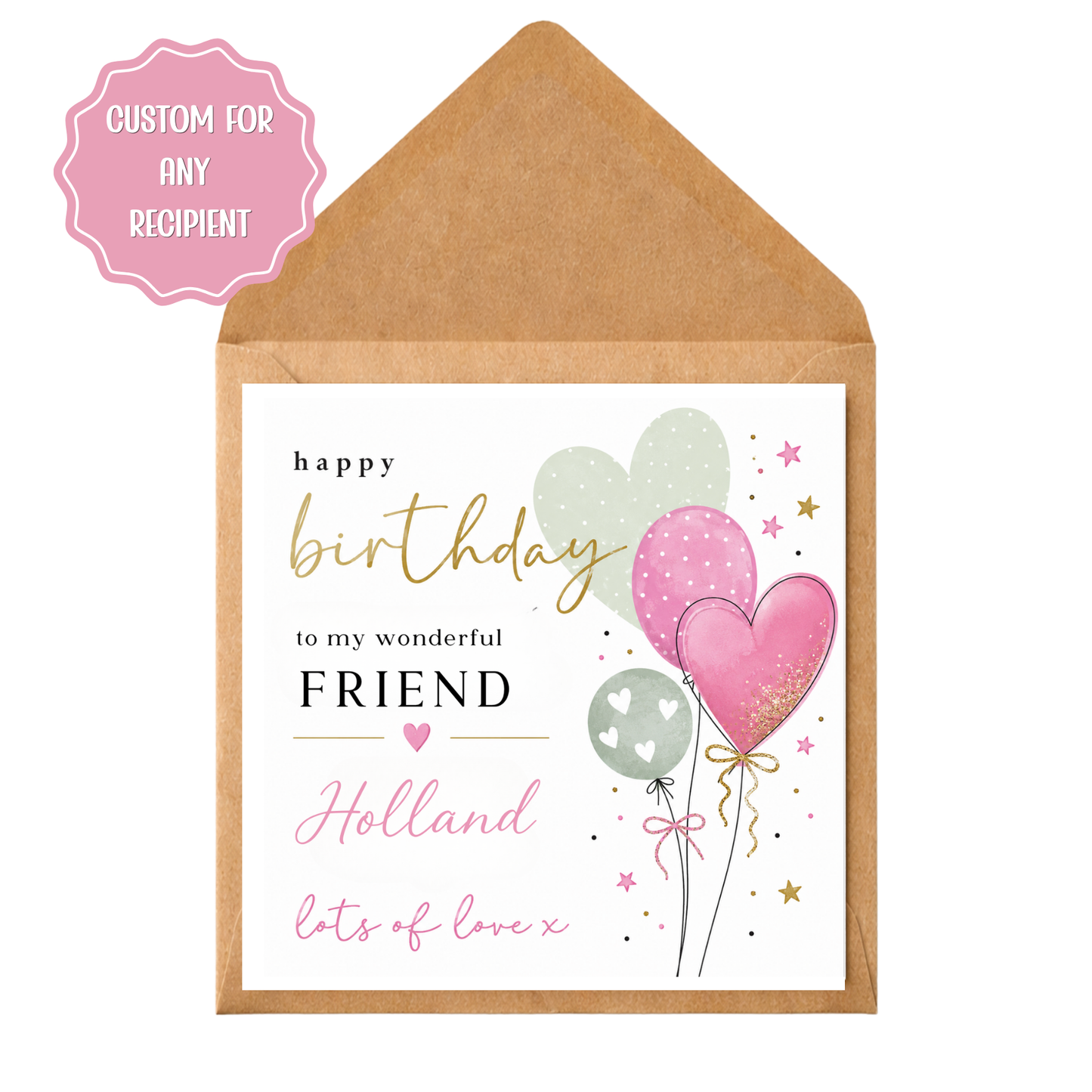 Personalised Birthday Card for Her | Custom Birthday Card | Mum Sister Friend Daughter Nan Auntie Wife Grandma Nan Niece Birthday Card