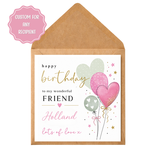 Personalised Birthday Card for Her | Custom Birthday Card | Mum Sister Friend Daughter Nan Auntie Wife Grandma Nan Niece Birthday Card