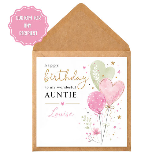 Personalised Birthday Card for Her | Custom Birthday Card | Mum Sister Friend Daughter Nan Auntie Wife Grandma Nan Niece Birthday Card