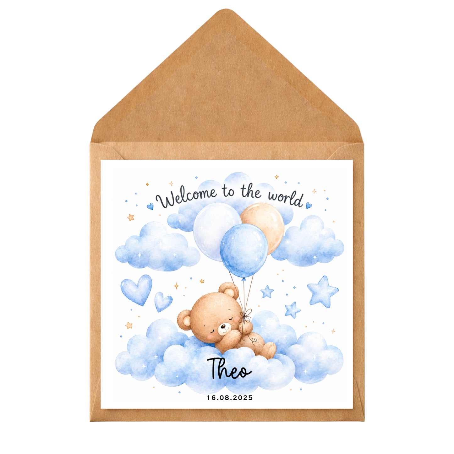 Personalised New Baby Boy Card