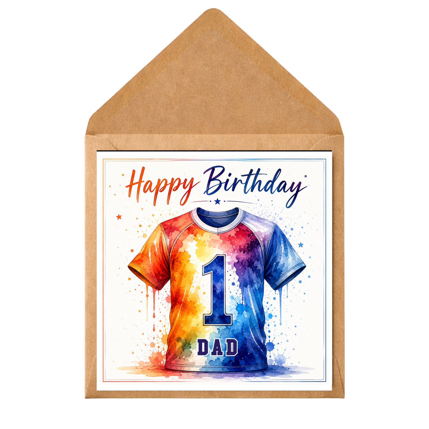 Personalised Birthday Card Any Age | Custom Shirt Birthday Card | Birthday Card for Him | Friend Dad Brother Grandad | Personalised Card