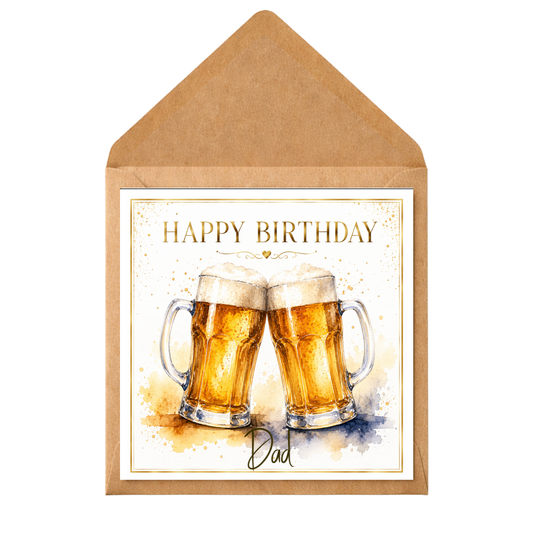 Personalised Beer Birthday Card for Dad | Funny Birthday Card for Him | Custom Name & Relation | Dad Birthday Card | Beer Lover Card