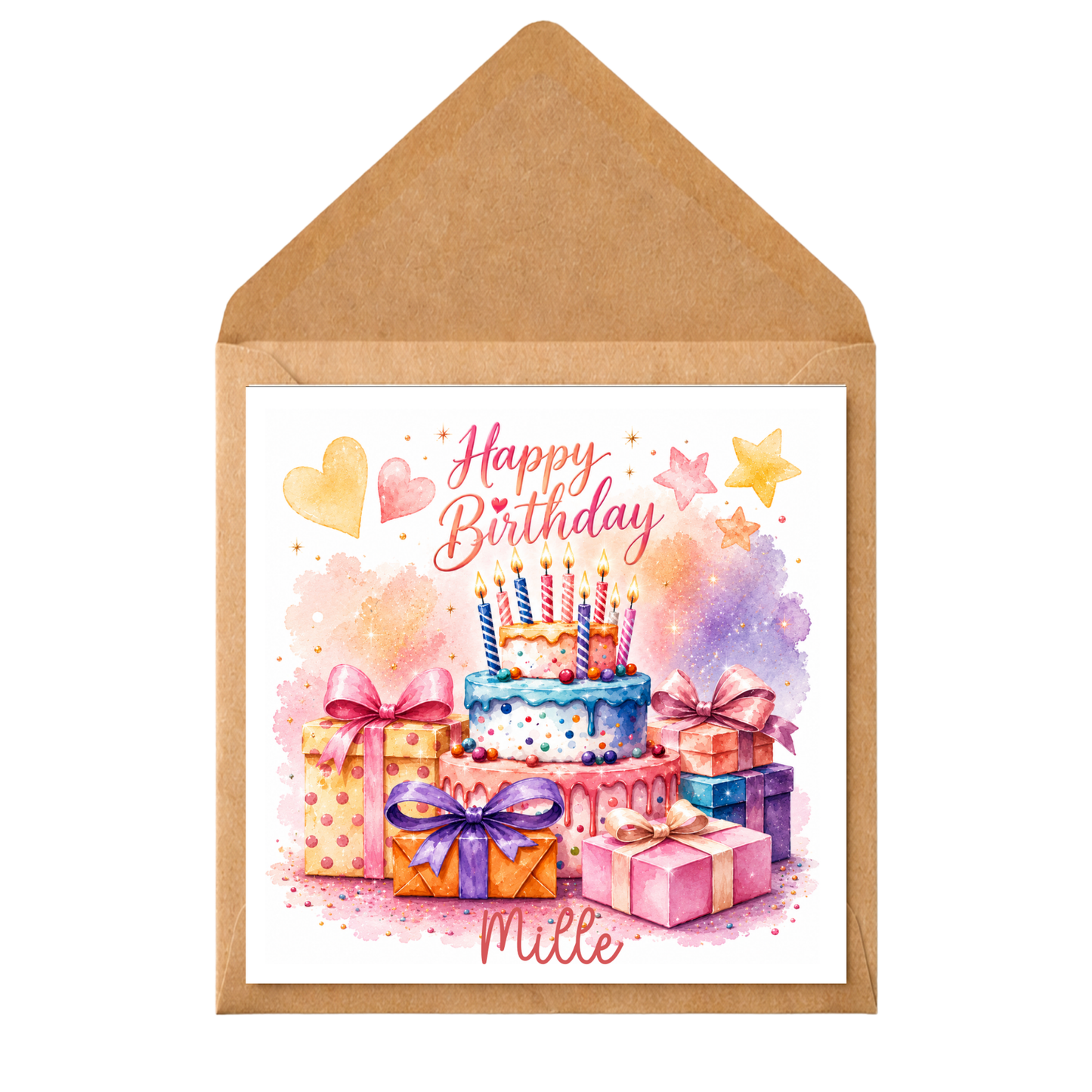 Personalised Birthday Card for Her: Handmade Keepsake Card