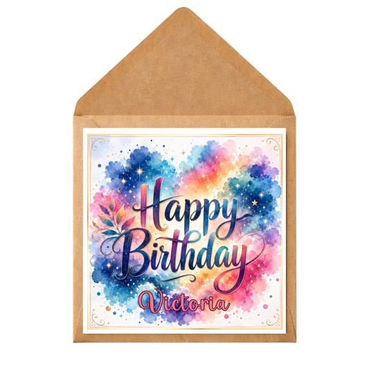 Personalised Happy Birthday Card for Any Name or Relation – Custom Birthday Card for Friends Family Mum Daughter Sister – Printed Message Option