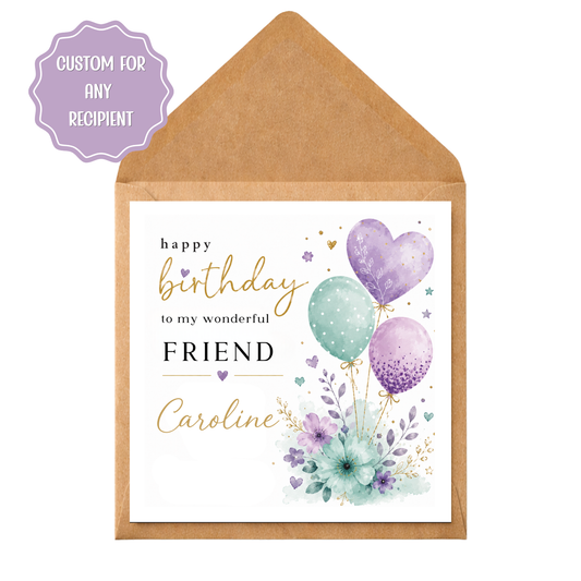 Personalised Birthday Card for Her | Custom Birthday Card | Mum Sister Friend Daughter Nan Auntie Wife Grandma Nan Niece Birthday Card