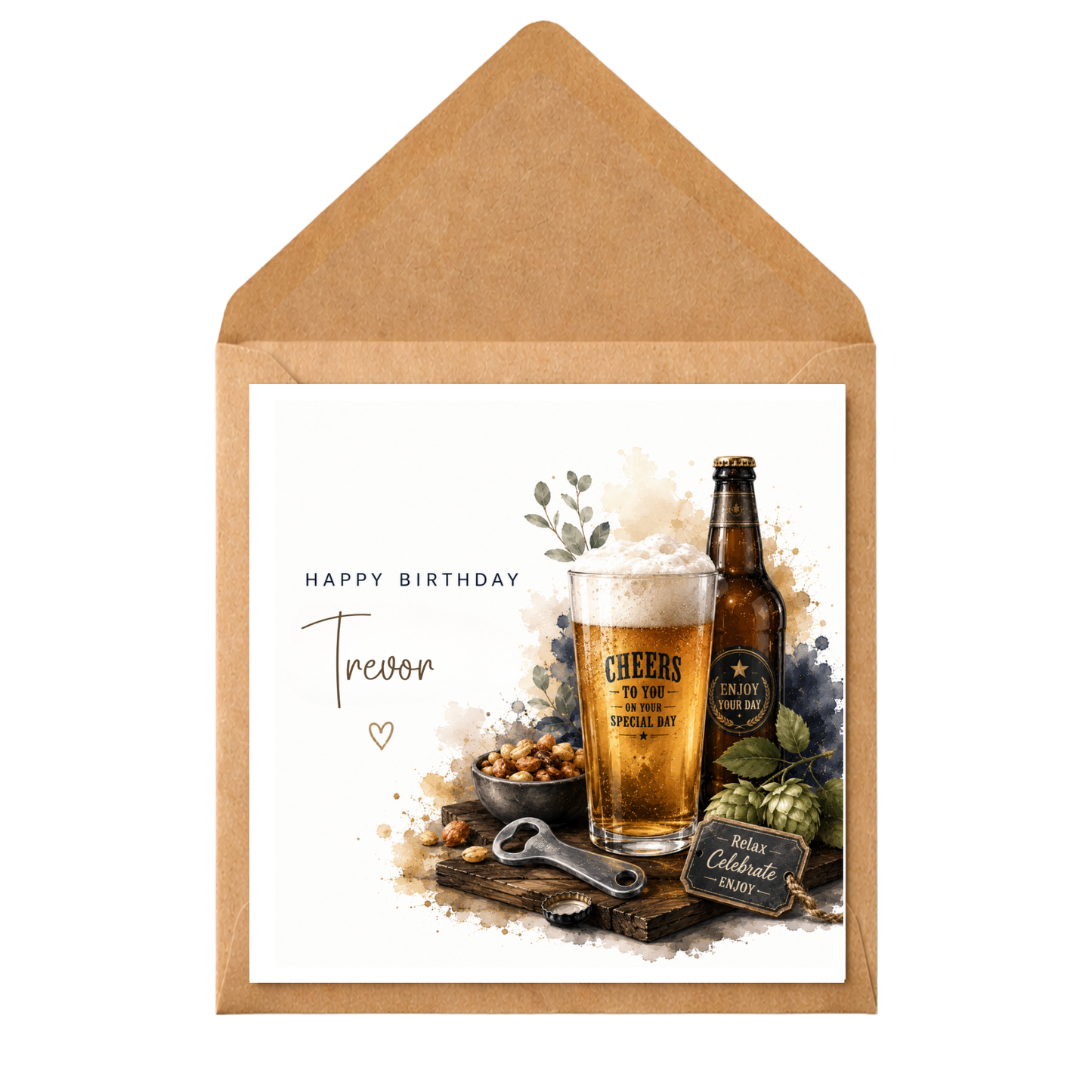 Personalised Beer Birthday Card for Him | Custom Birthday Card | Beer Lover Birthday Card | Dad Brother Husband Son Friend | Beer Design