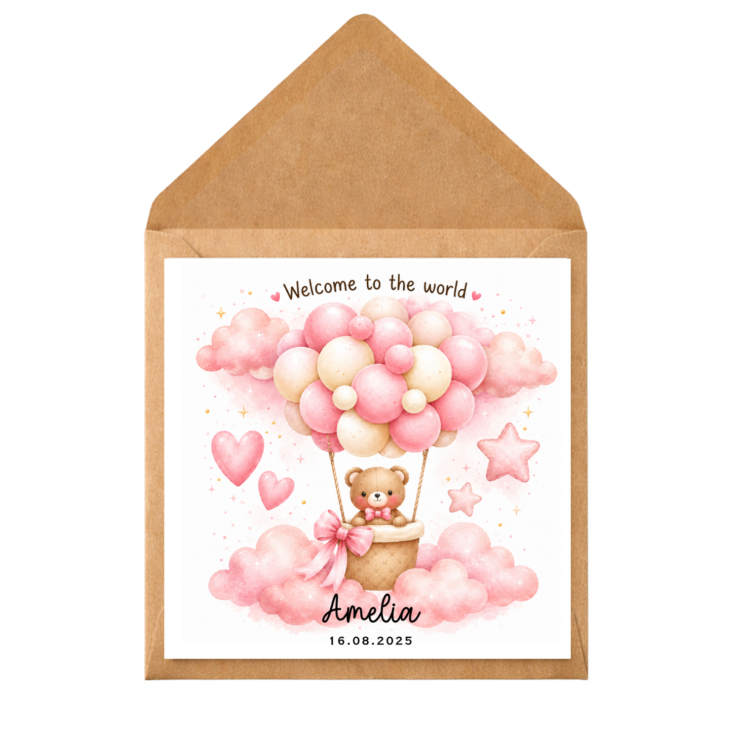 Personalised New Baby Girl Card