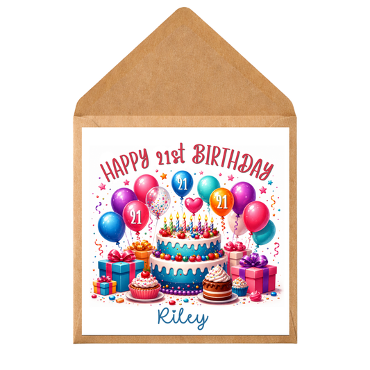 Personalised Birthday Card Any Age Name | Milestone Birthday Card | Custom 18th 21st 30th 40th
