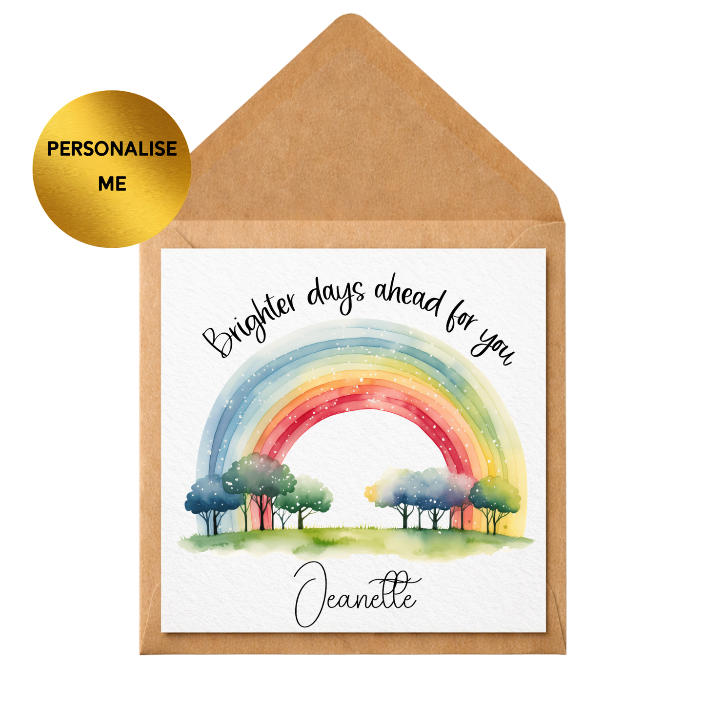 Personalised Get Well Soon Card, Speedy Recovery Personalised Thinking of You Card | Rainbow Get Well Soon Card | Brighter Days Ahead Card | Custom Name Encouragement Card | Sympathy Support Card