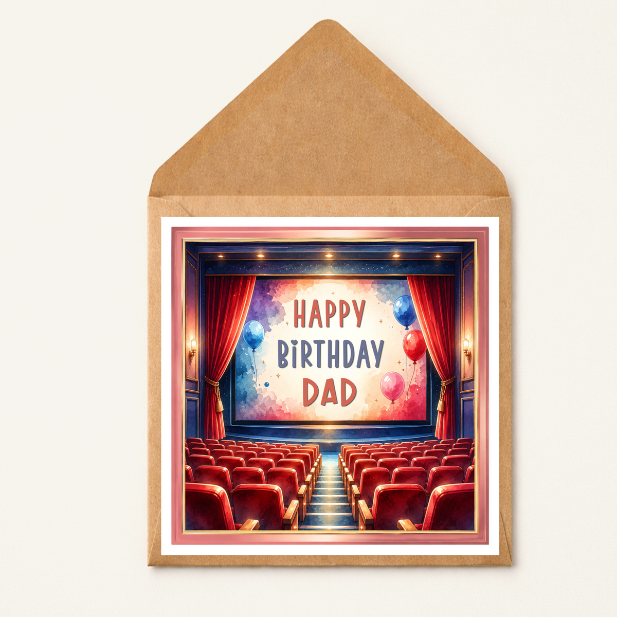 Personalised Cinema Birthday Card • Movie Theme Birthday Card • Custom Name Birthday Card for Him Her Friend • Film Theatre Gift • Any Name & Message