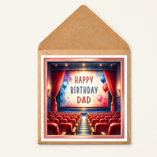 Personalised Cinema Birthday Card • Movie Theme Birthday Card • Custom Name Birthday Card for Him Her Friend • Film Theatre Gift • Any Name & Message