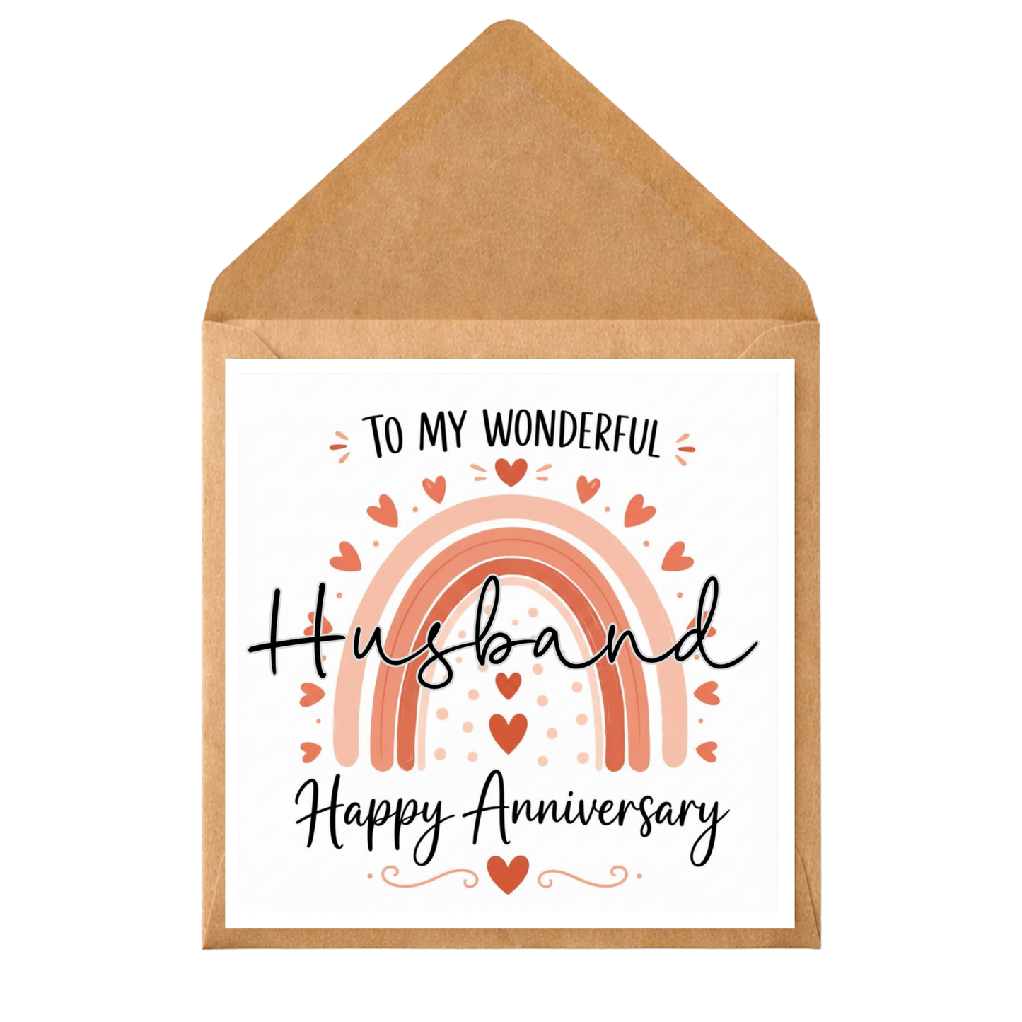 Personalised Anniversary Card for Wife or Husband • Boho Rainbow Anniversary Card • Custom Name Greeting Card • Romantic Anniversary Gift