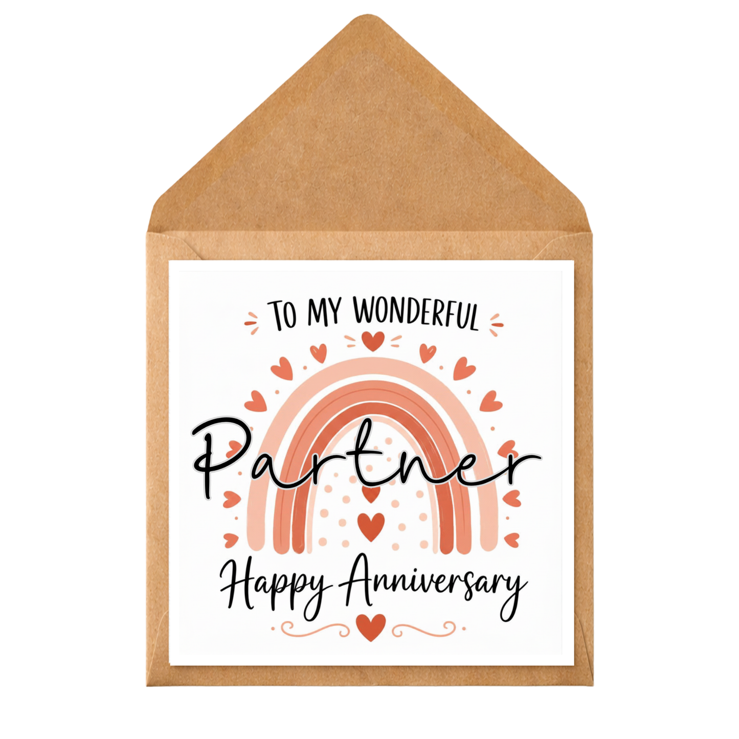 Personalised Anniversary Card for Wife or Husband • Boho Rainbow Anniversary Card • Custom Name Greeting Card • Romantic Anniversary Gift