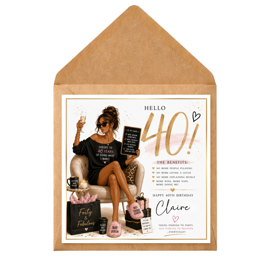 Personalised 40th Birthday Card for Her | Funny 40th Birthday Card | Fabulous at 40 Birthday Card | Custom Name Card | Friend Sister Wife