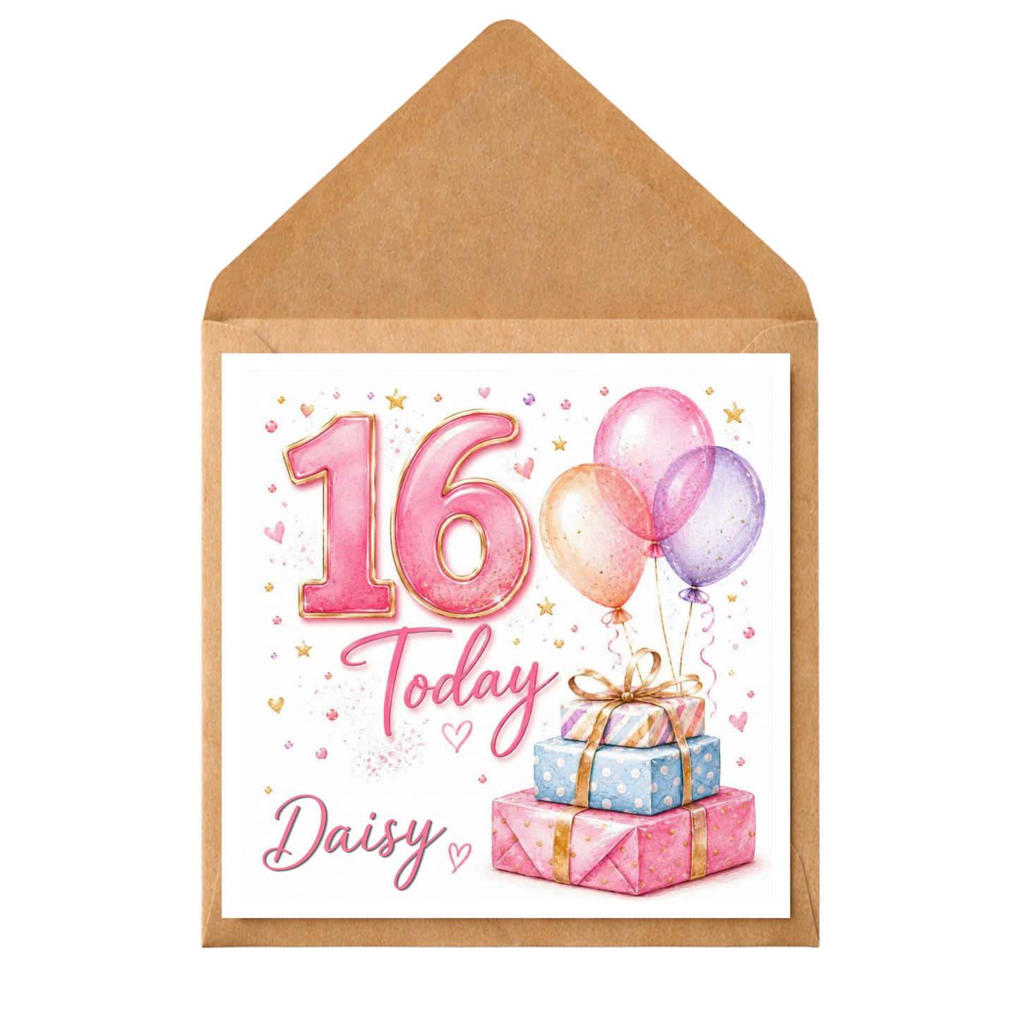 Personalised 16th Birthday Card for Her | Sweet 16 Birthday Card | Custom Name Birthday Card | Daughter Granddaughter Niece
