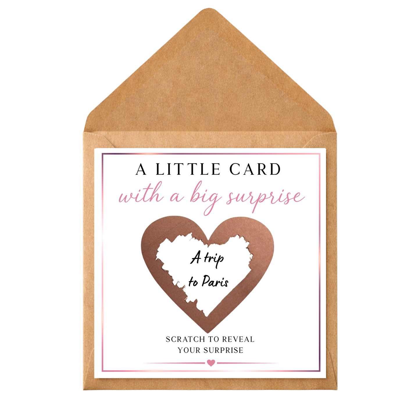 Scratch Off Reveal Card | Personalised Surprise Gift Card | Scratch Heart Card | Gift Reveal Voucher | Custom Surprise Card