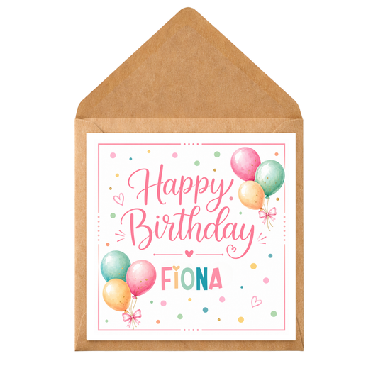 Personalised Happy Birthday Card for Her | Custom Name Birthday Card | Daughter Granddaughter Sister Friend Birthday Card