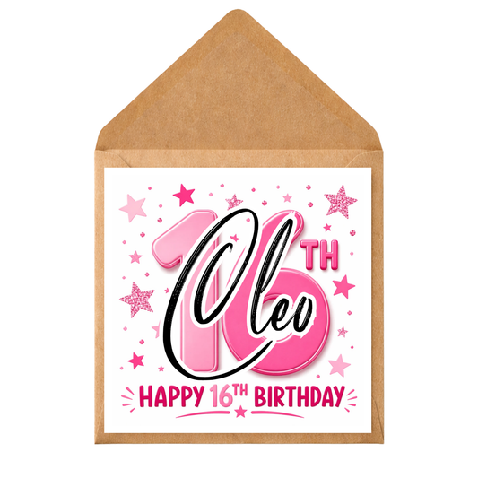 16th birthday card, girls 16th birthday, niece birthday, 16 card, daughter birthday, friend birthday, granddaughter card, sweet sixteen, birthday card, for her, personalised card, rose gold, sister birthday card