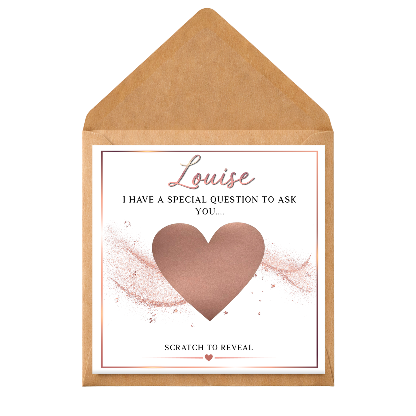 Personalised Scratch Reveal Card | Custom Scratch Off Question Card | Hidden Message Card | Will You Marry Me | Any Occasion | Scratch Card