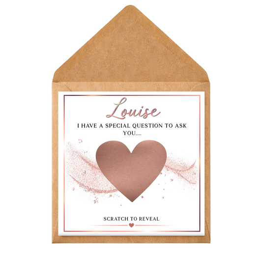 Personalised Scratch Reveal Card | Custom Scratch Off Question Card | Hidden Message Card | Will You Marry Me | Any Occasion | Scratch Card