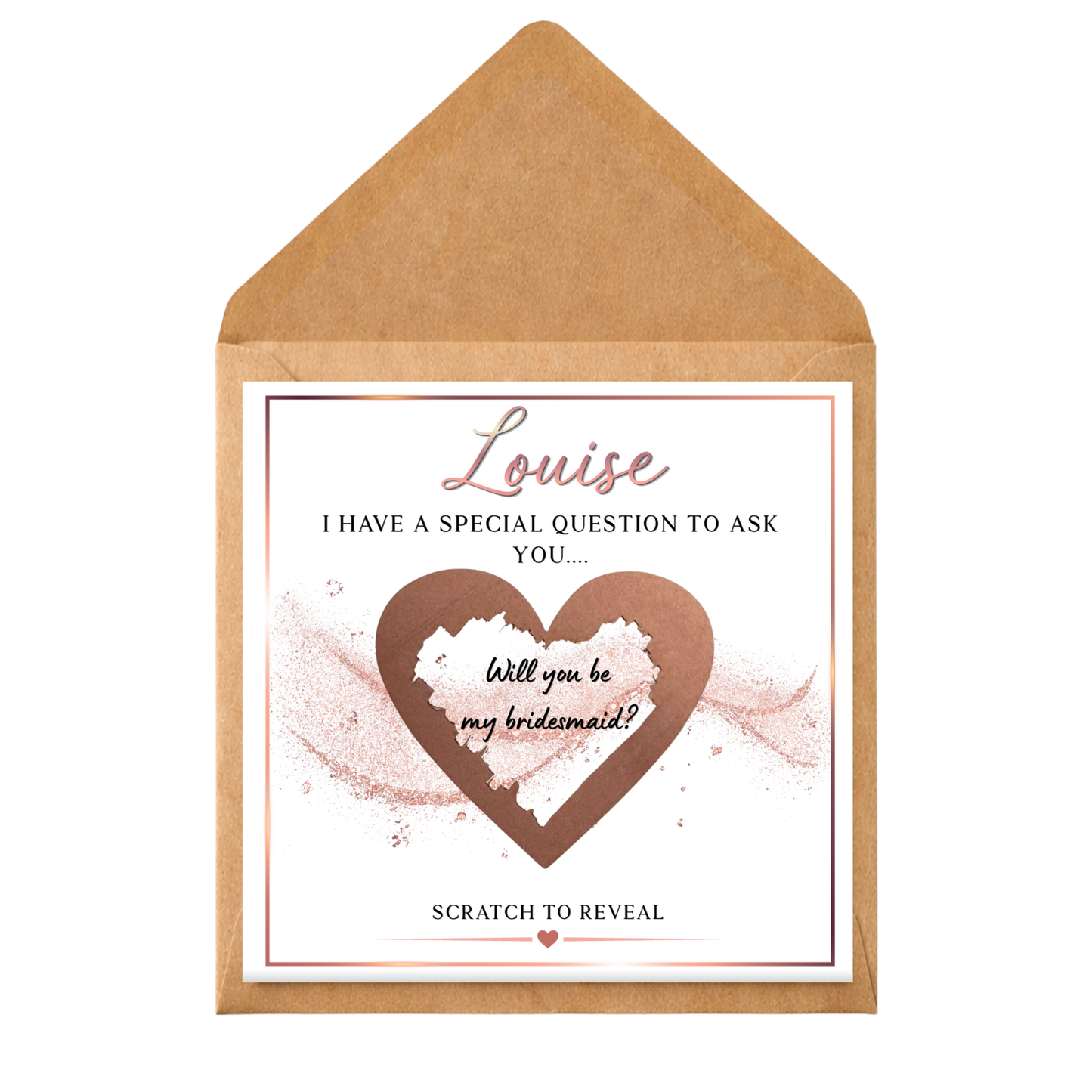 Personalised Scratch Reveal Card | Custom Scratch Off Question Card | Hidden Message Card | Will You Marry Me | Any Occasion | Scratch Card