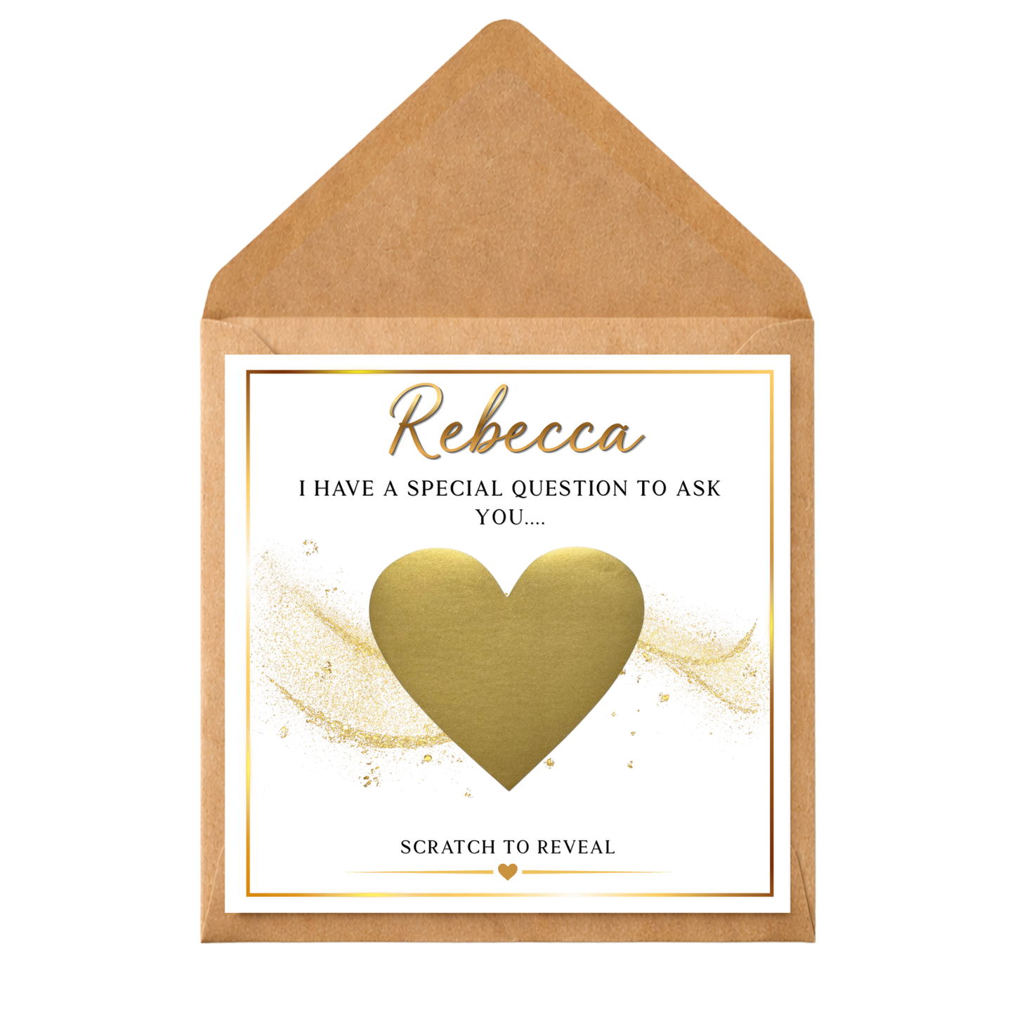 Personalised Scratch Reveal Card | Custom Scratch Off Question Card | Hidden Message Card | Will You Marry Me | Any Occasion | Scratch Card
