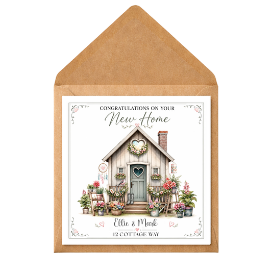 Personalised New Home Card – Custom Names & Address | Housewarming Gift | Congratulations on Your New Home