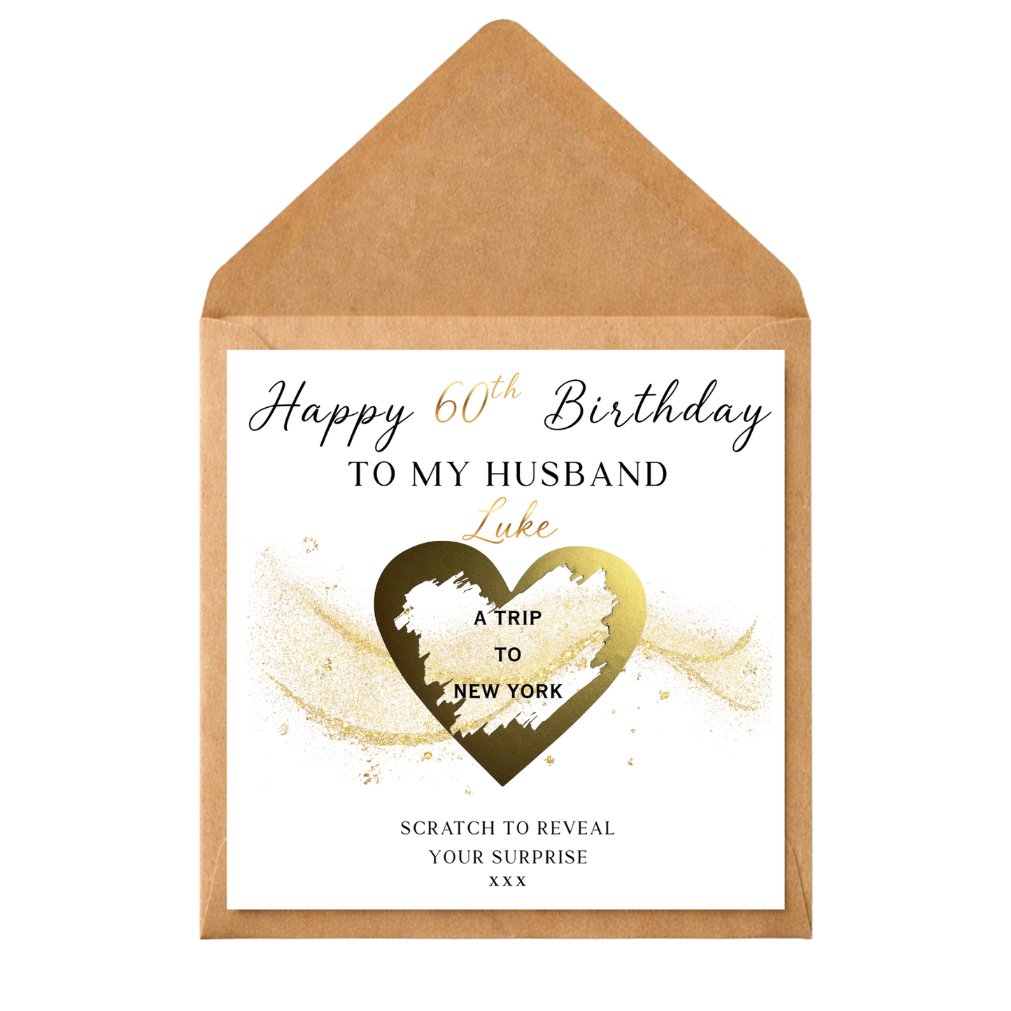 Personalised Birthday Scratch Card, Scratch Reveal Surprise, Custom Birthday Gift, Trip Reveal, Experience Gift, Any Age & Relation