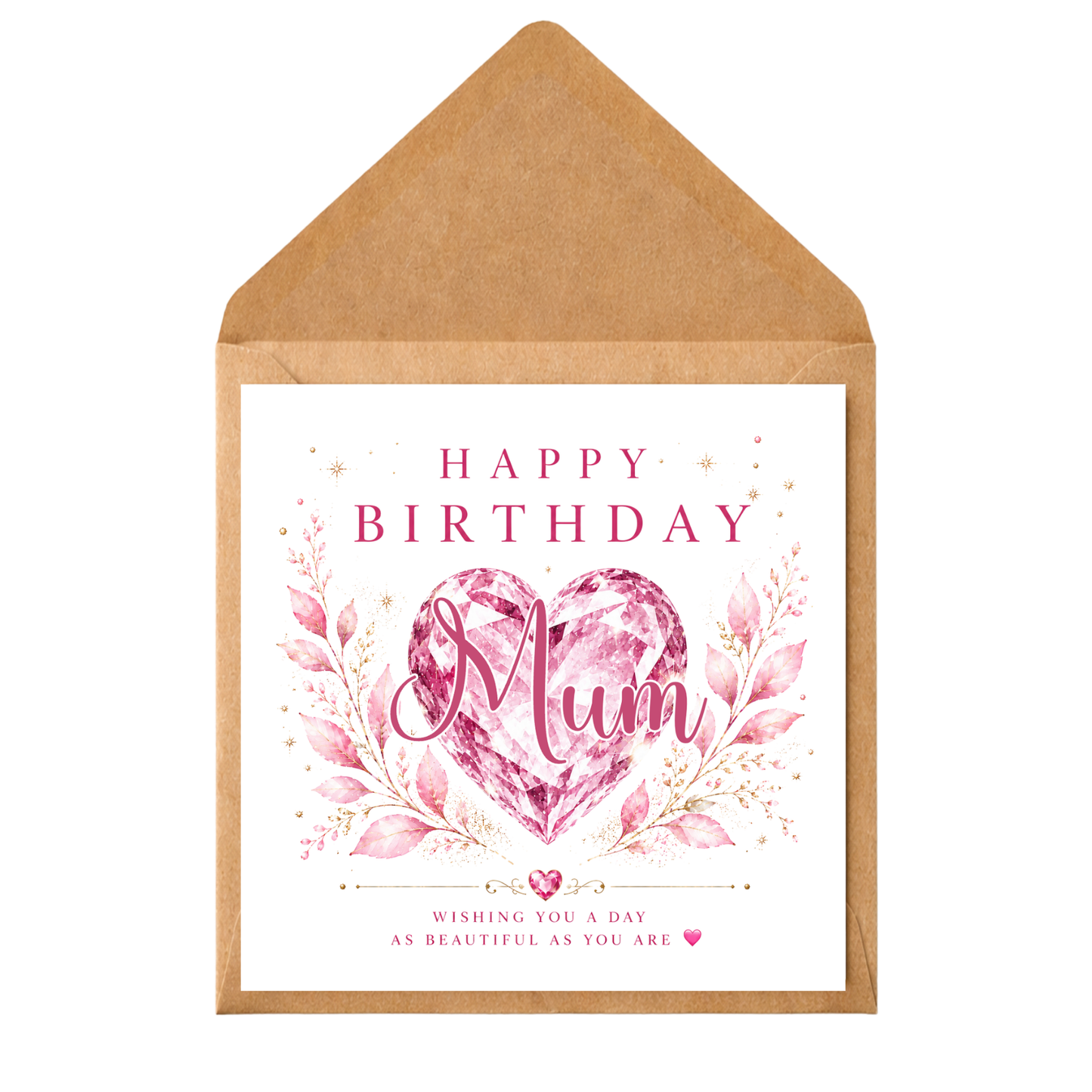 Personalised Birthday Card | Custom Name Birthday Card | Birthday Card for Any Recipient | Luxury Pink Heart Card | Birthday Card for Her
