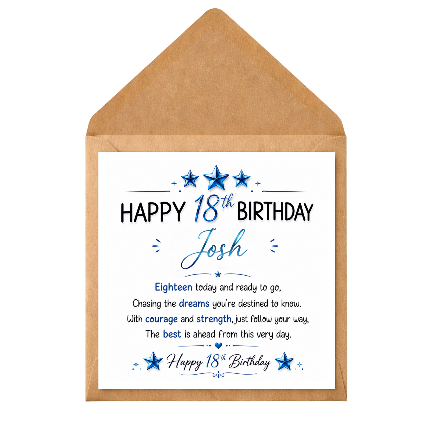 Personalised 18th Birthday Card for Personalised 18th Birthday Card for Him, Custom Name 18th Card, Son Brother Friend Grandson 18th Birthday Card, Special Milestone Birthday Card