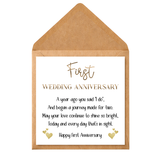Pearl Wedding Anniversary Card | 30th Anniversary Card for Couple |1st Wedding Anniversary Card for Couple | First Anniversary Card | Happy 1 Year Married Card | Paper Anniversary Card