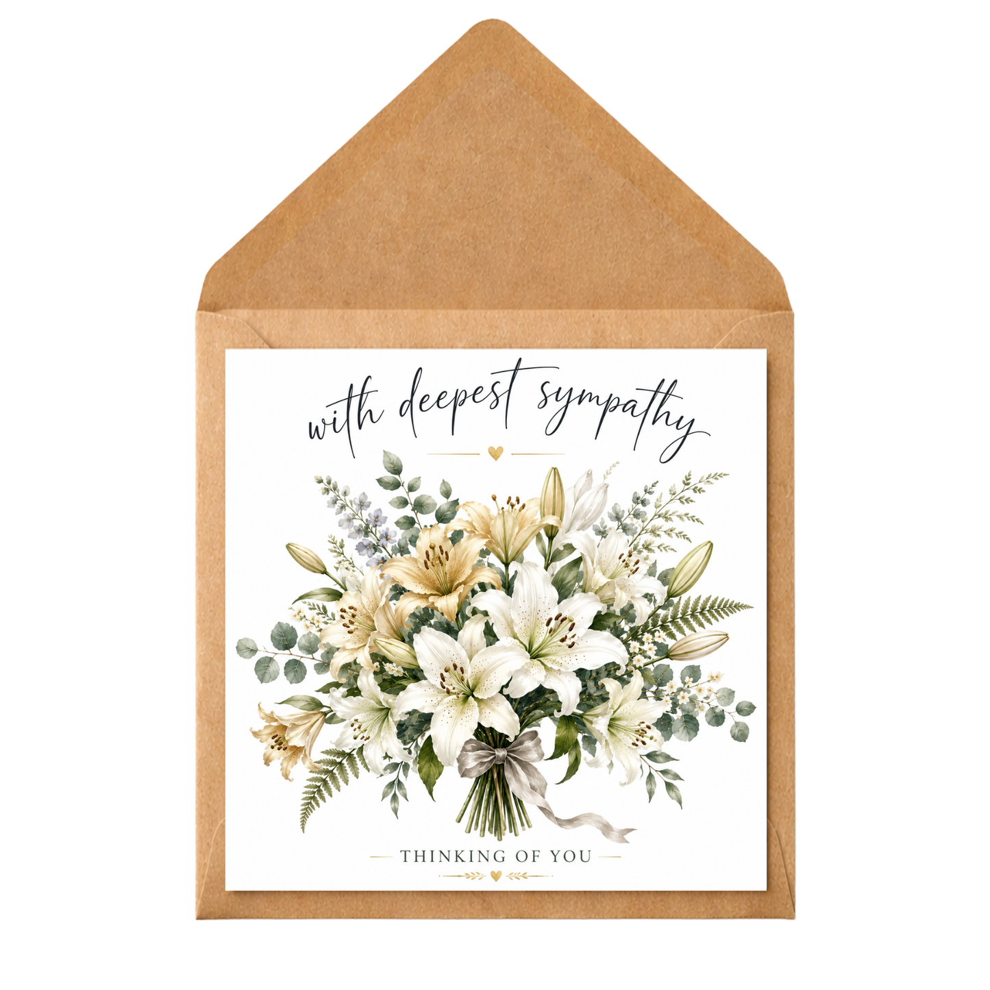Personalised Sympathy Card, Thinking of You Card, Condolence Card, With Deepest Sympathy, Bereavement Card, Floral Sympathy Card