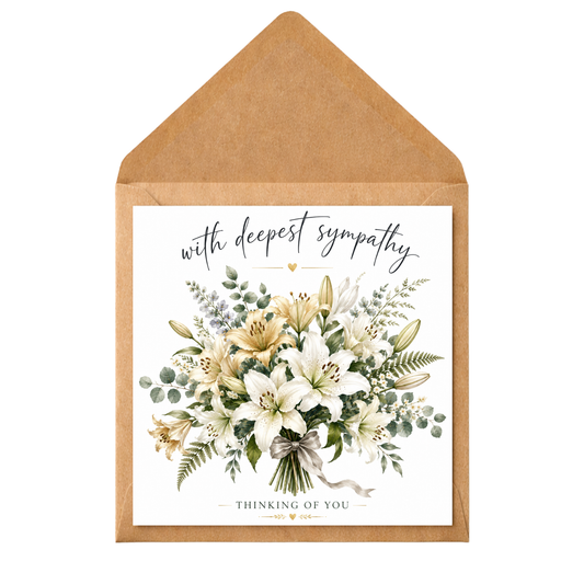 Personalised Sympathy Card, Thinking of You Card, Condolence Card, With Deepest Sympathy, Bereavement Card, Floral Sympathy Card