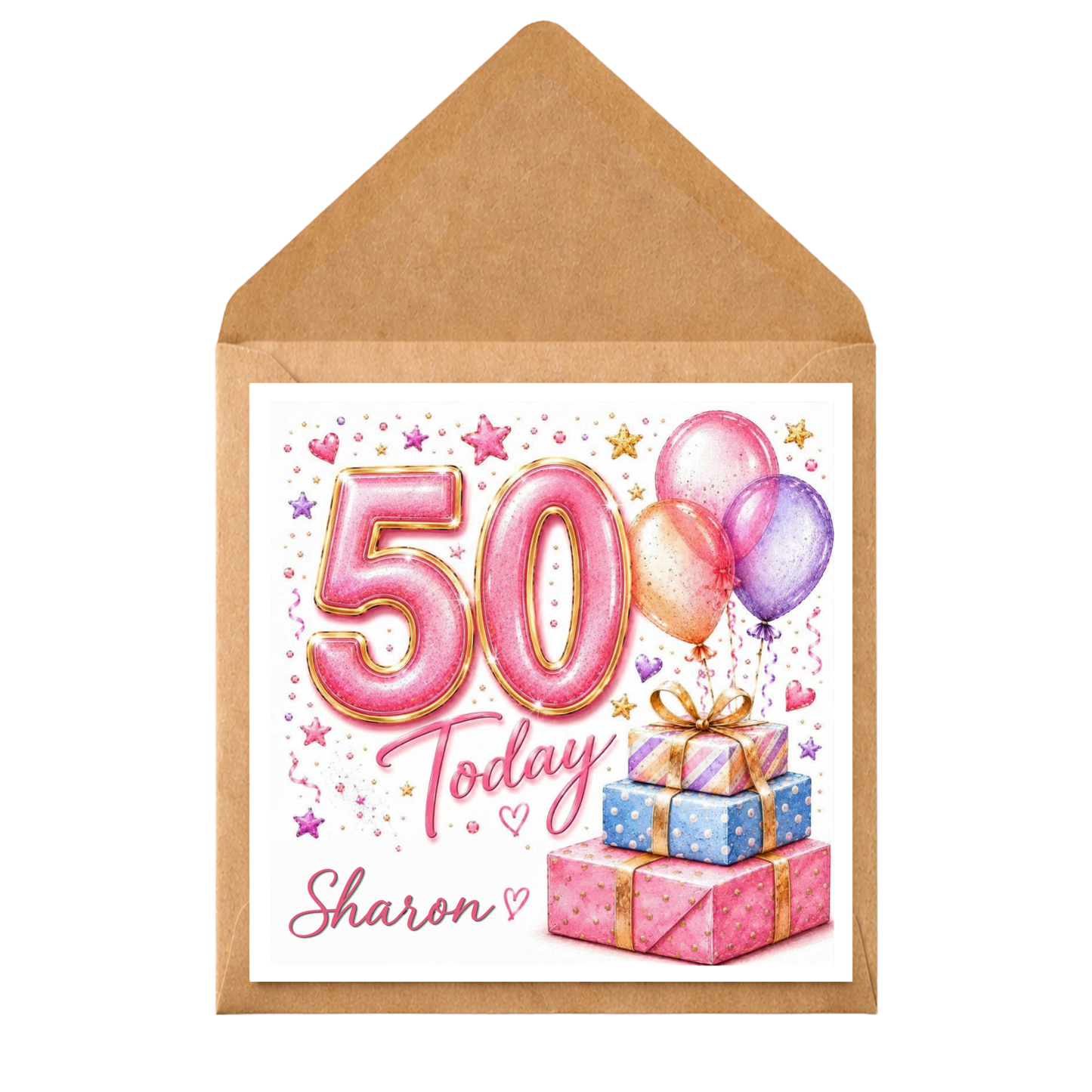 Personalised 50th Birthday Card: Custom Name & Age