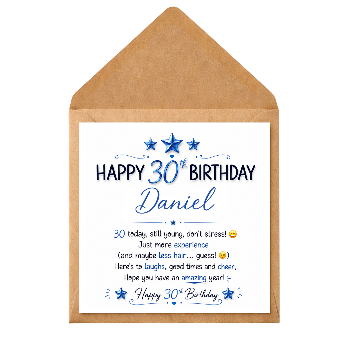Personalised 30th Birthday Card for Him | Funny 30th Birthday Card | Custom Name Card | 30th Birthday Card Male | Husband Boyfriend Friend