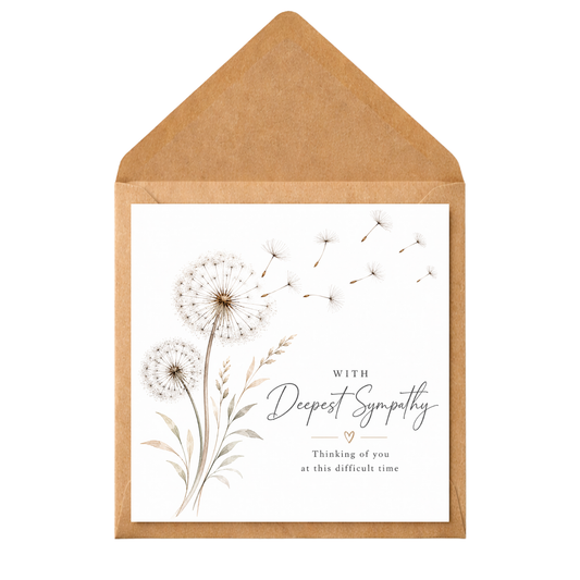 Deepest Sympathy Card | Thinking of You Card | Condolence Card | Bereavement Card | Sympathy Greeting Card | Loss of Loved One Card