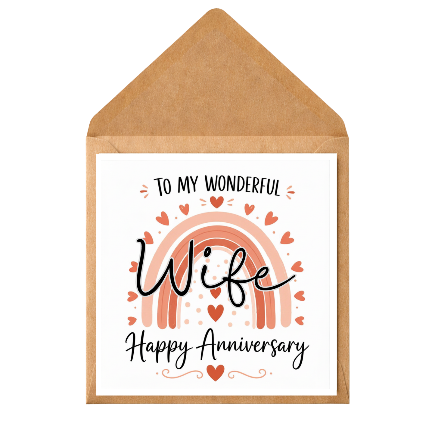 Personalised Anniversary Card for Wife or Husband • Boho Rainbow Anniversary Card • Custom Name Greeting Card • Romantic Anniversary Gift