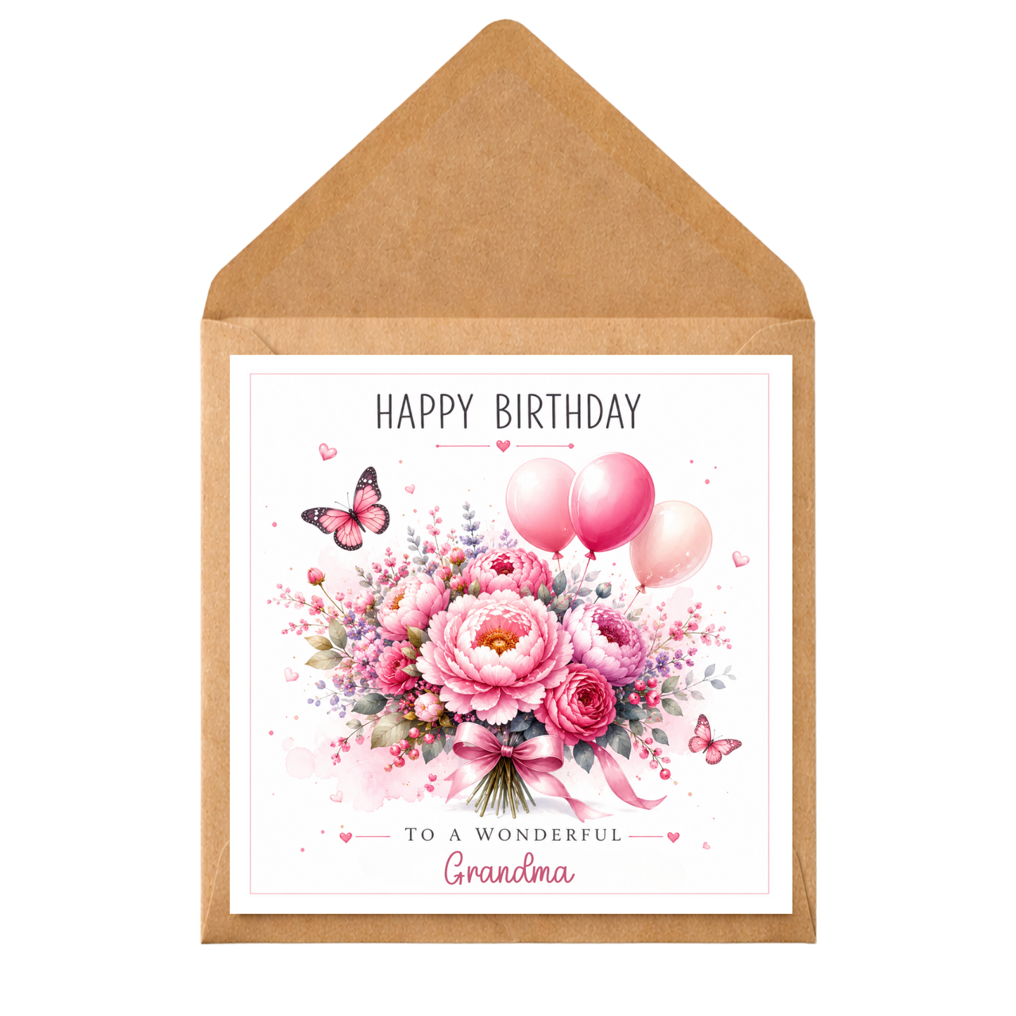 Personalised Nan Birthday Card, Grandma Birthday Card, Floral Birthday Card for Nan, Custom Grandmother Birthday Card, Pretty Flower Card