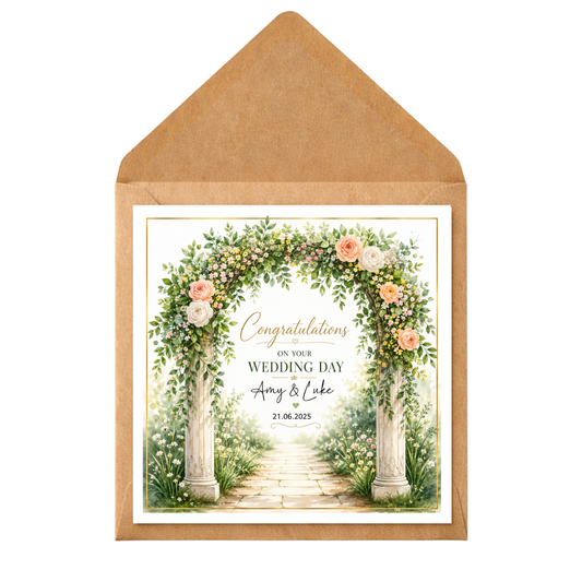 Personalised Wedding Floral Arch Card