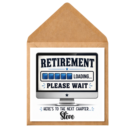 Personalised Retirement Card, Funny Retirement Card, Retirement Loading Card, Custom Name Retirement Gift, Leaving Work Card, Colleague Boss Card